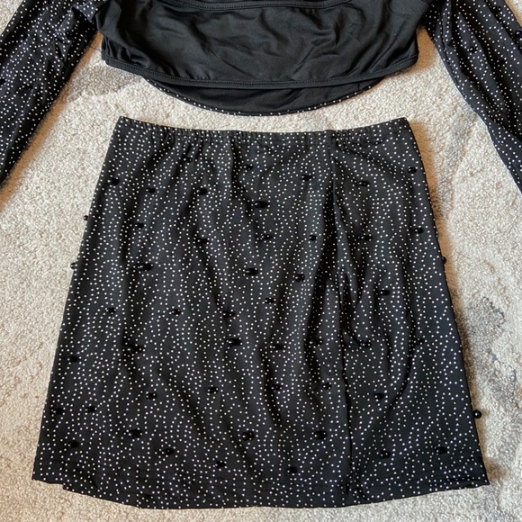 Fashion Nova // Rhinestone Skirt Set // Size S - Picture 9 of 13